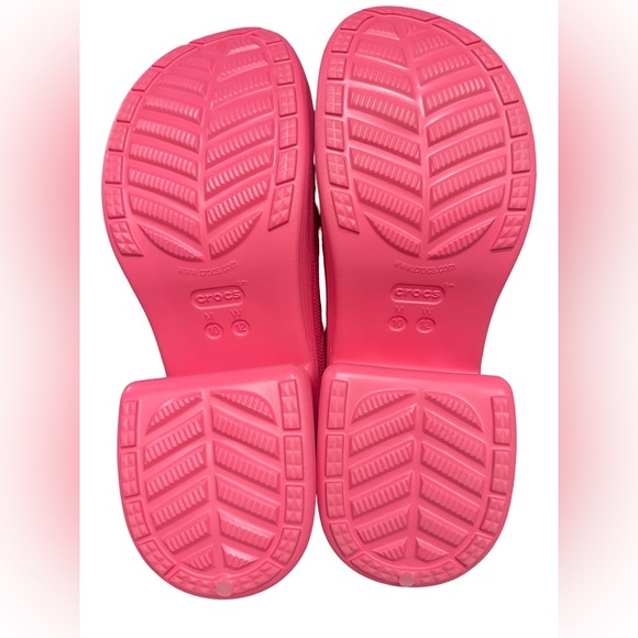 CROCS NWT Hot Pink Siren Chunky Comfort Crocs Elevated Mules (SH014) - Picture 5 of 6